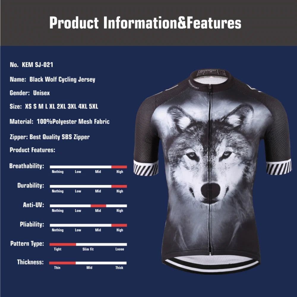 image-KEMALOCE Cycling Jersey 2022 Wolf Pro Unisex Cyclist Sport Original Summer Men Bike Wear Novelty 3D Printed Cycling Shirt Kits