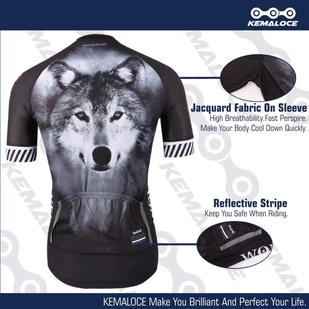 image-KEMALOCE Cycling Jersey 2022 Wolf Pro Unisex Cyclist Sport Original Summer Men Bike Wear Novelty 3D Printed Cycling Shirt Kits
