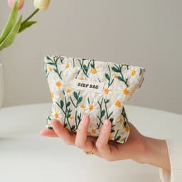 image-Blue and gold women's makeup bag, portable large-capacity storage bag, travel toiletry bag, canvas double-layer inner tank bag