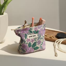 image-Blue and gold women's makeup bag, portable large-capacity storage bag, travel toiletry bag, canvas double-layer inner tank bag