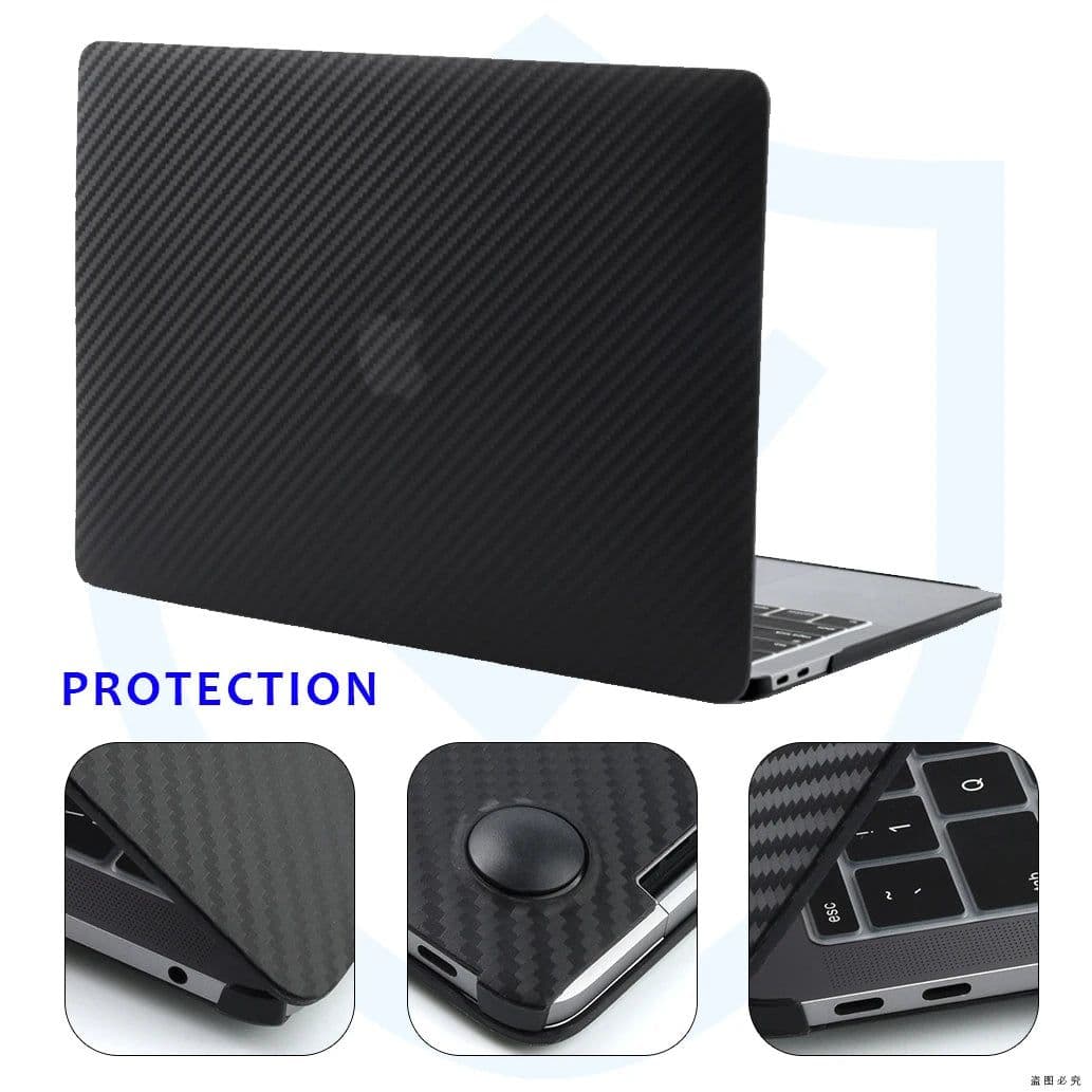 image-Carbon Fiber Laptop Case accessories For MacBook air M1 2020 Funda macbook air 13 case Macbook Pro 13 Case Pro 14 M3 M2 M1 cover