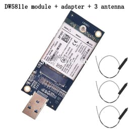image-WDXUN dw5811e EM7455 LTE 4G NGFF Module DW5811E 3P10Y 300 M para E7270 E7470 E7370 E5570 Sem Fio FDD/TDD LTE Gobi6000 + ANTEN