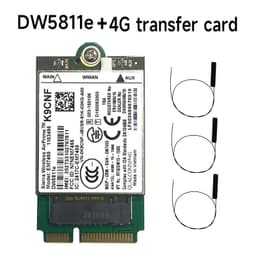 image-WDXUN dw5811e EM7455 LTE 4G NGFF Module DW5811E 3P10Y 300 M para E7270 E7470 E7370 E5570 Sem Fio FDD/TDD LTE Gobi6000 + ANTEN