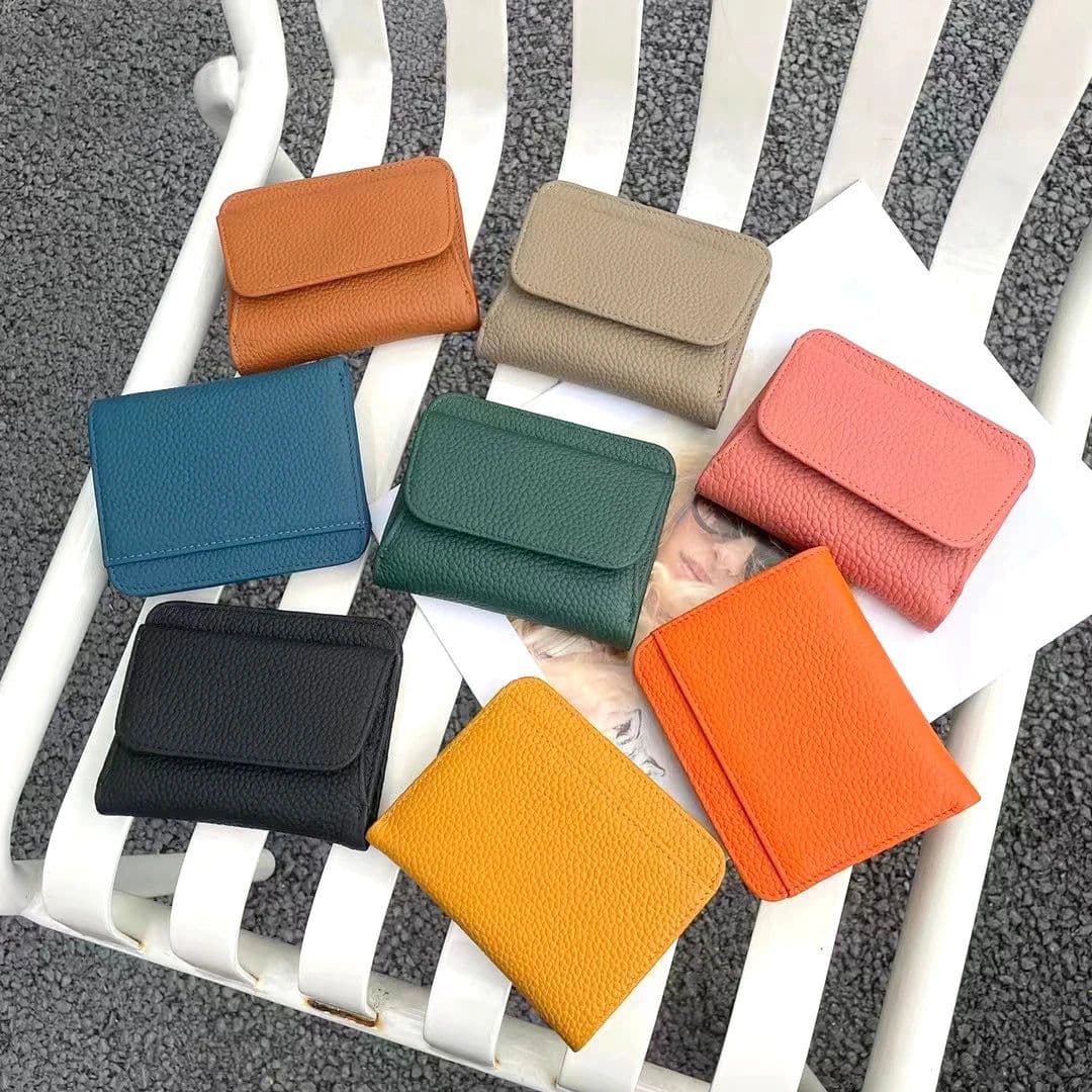 image-Genuine Leather Wallets For Women Custom Initials Cowhide Coin Purse Card Bag Engrave Name DIY Gift Luxury Small Lady Wallet