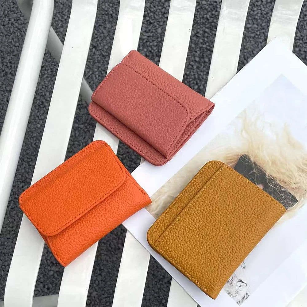 image-Genuine Leather Wallets For Women Custom Initials Cowhide Coin Purse Card Bag Engrave Name DIY Gift Luxury Small Lady Wallet