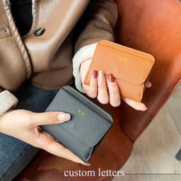 image-Genuine Leather Wallets For Women Custom Initials Cowhide Coin Purse Card Bag Engrave Name DIY Gift Luxury Small Lady Wallet