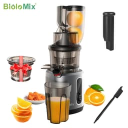 image-BioloMix Cold Press Juicer with 75mm Feed Chute, 200W 40-65RPM Powerful Motor Slow Masticating Juice Extractor Fits Whole Fruits