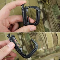 image-5PC Plasctic Shackle Carabiner D-ring Clip Molle Webbing Backpack Buckle Snap Lock Grimlock Multi Outdoor Hiking Camping Gear