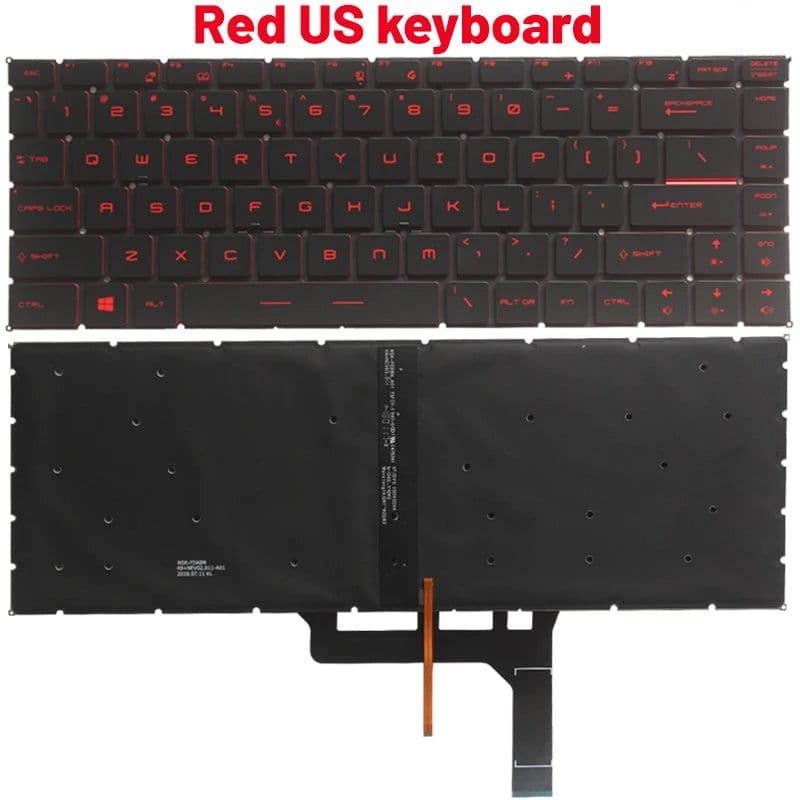 image-Russian/US/Spanish laptop keyboard for MSI GF63 8RC 8RD MS-16R1 MS-16R4 GF65 Thin 9SD 9SE 10SD 10SE MS-16W1 GS65 GS65VR MS-16Q1