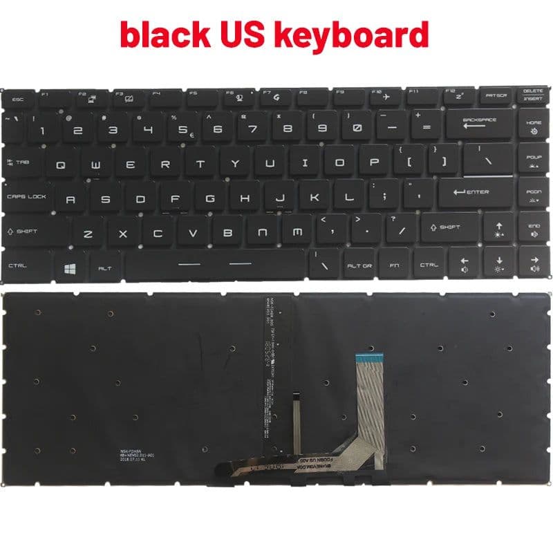 image-Russian/US/Spanish laptop keyboard for MSI GF63 8RC 8RD MS-16R1 MS-16R4 GF65 Thin 9SD 9SE 10SD 10SE MS-16W1 GS65 GS65VR MS-16Q1