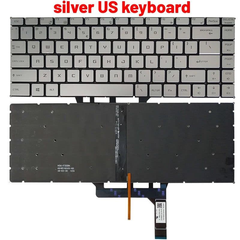 image-Russian/US/Spanish laptop keyboard for MSI GF63 8RC 8RD MS-16R1 MS-16R4 GF65 Thin 9SD 9SE 10SD 10SE MS-16W1 GS65 GS65VR MS-16Q1