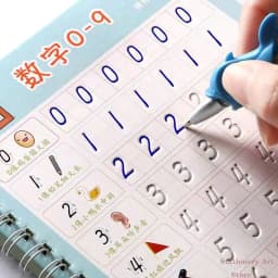 image-Reusable 3D Groove Learn English Copybook Calligraphy Handwriting Learn Math Draw Book Writing For Kid Pen Control Training Gift