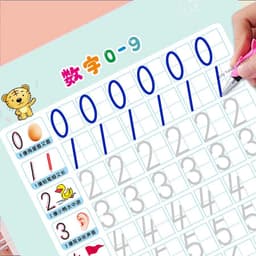 image-Reusable 3D Groove Learn English Copybook Calligraphy Handwriting Learn Math Draw Book Writing For Kid Pen Control Training Gift