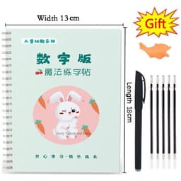 image-Reusable 3D Groove Learn English Copybook Calligraphy Handwriting Learn Math Draw Book Writing For Kid Pen Control Training Gift