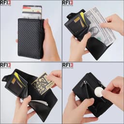 image-Rfid Carbon Fiber Card Holder Men Wallets Slim Thin Coin Pocket id Bank Credit Cardholder Case Aluminum Minimalist Smart Wallet
