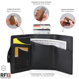 image-Rfid Carbon Fiber Card Holder Men Wallets Slim Thin Coin Pocket id Bank Credit Cardholder Case Aluminum Minimalist Smart Wallet