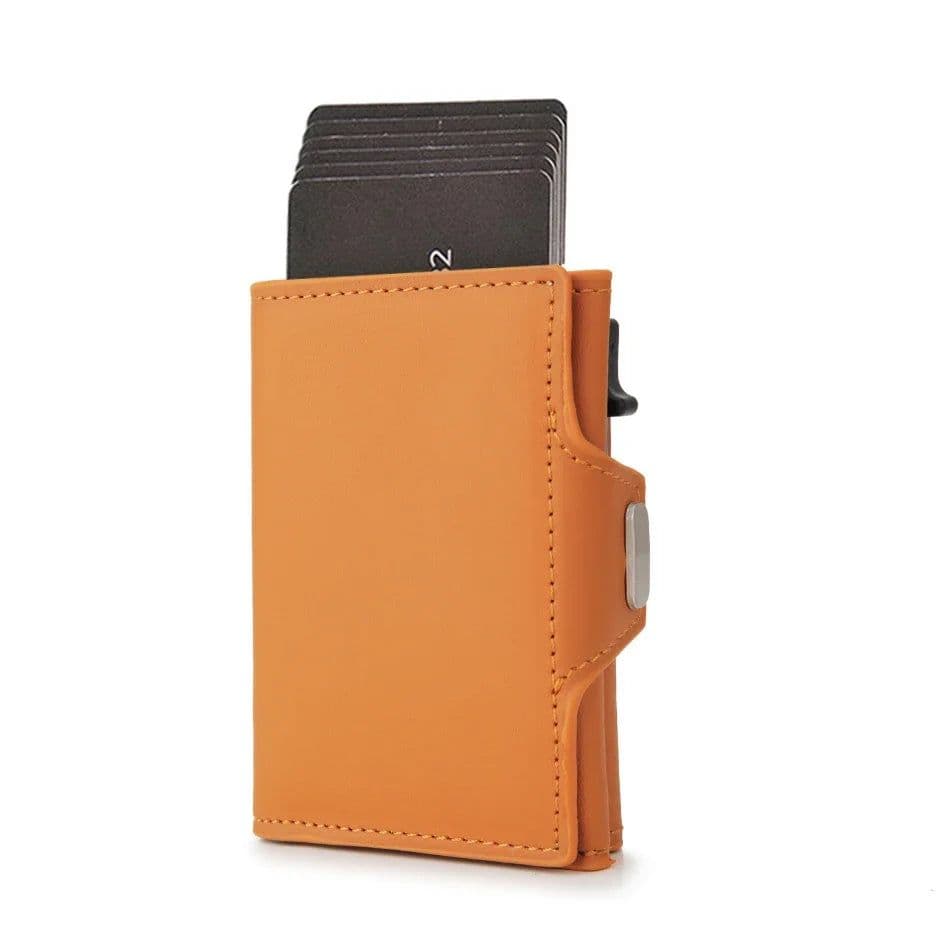 image-Rfid Carbon Fiber Card Holder Men Wallets Slim Thin Coin Pocket id Bank Credit Cardholder Case Aluminum Minimalist Smart Wallet