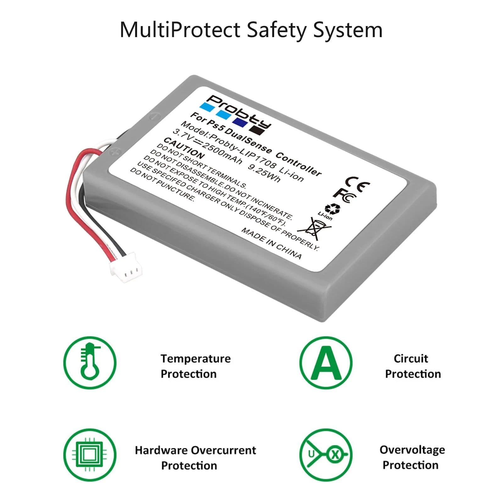 image-3.7V 9.25Wh For Sony PlayStation 5 PS5 DualSense CFI-ZCT1W Wireless Controller Replacement Battery LIP1708