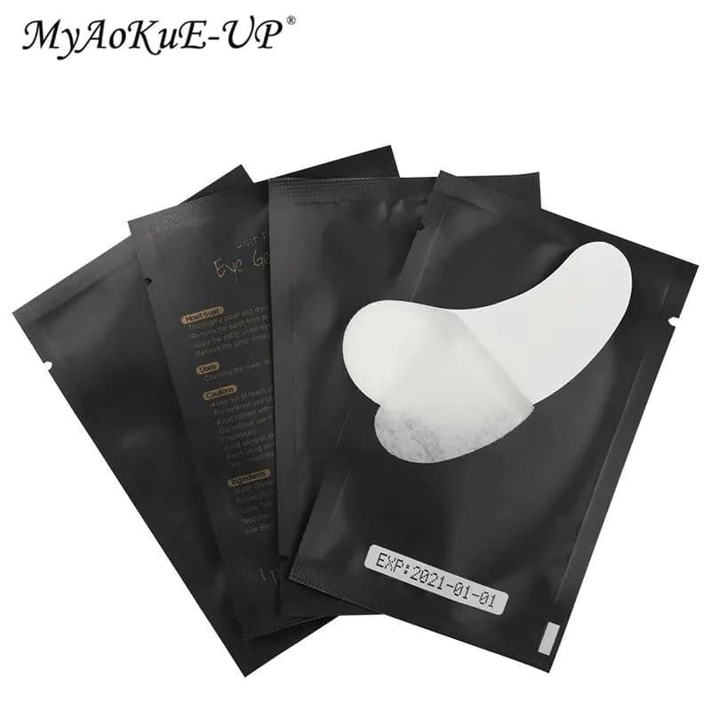 image-HOT 50/100 Pairs Eyelash Pad Gel Patch For Grafting Eyelash Extension Patches eye Tips Sticker Wraps Cosmetic Makeup Tools