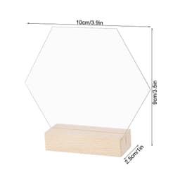 image-10Pcs Acrylic Wedding Table Number Sign DIY Blank Clear Display Signs with Wooden Base for Wedding Party Event Table Decoration