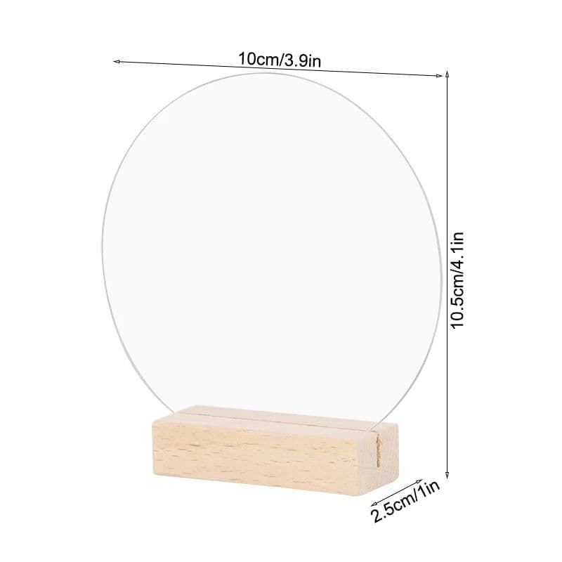 image-10Pcs Acrylic Wedding Table Number Sign DIY Blank Clear Display Signs with Wooden Base for Wedding Party Event Table Decoration