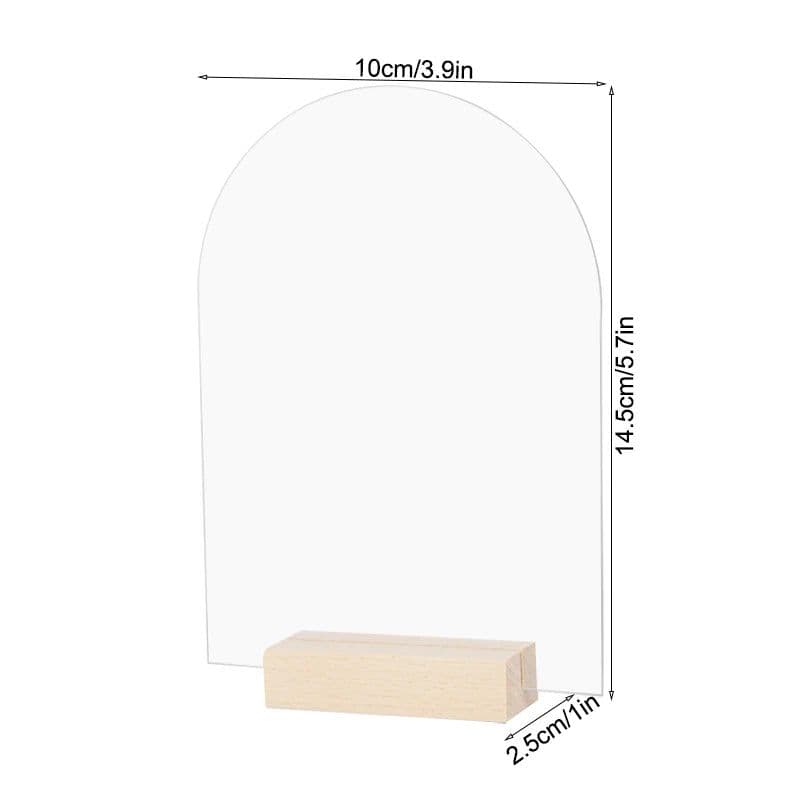 image-10Pcs Acrylic Wedding Table Number Sign DIY Blank Clear Display Signs with Wooden Base for Wedding Party Event Table Decoration