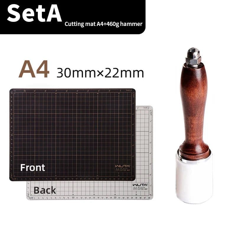image-WUTA New Fabric Cutting Mat, Leather Cutting Board A1 A2 A3 A4 A5 Professional Self Healing Quality Double-Sided Craft Tool Set