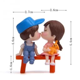 image-Mini Stool Couples Dolls Fairy Garden Miniatures Decor DIY Micro Landscape