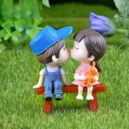 image-Mini Stool Couples Dolls Fairy Garden Miniatures Decor DIY Micro Landscape