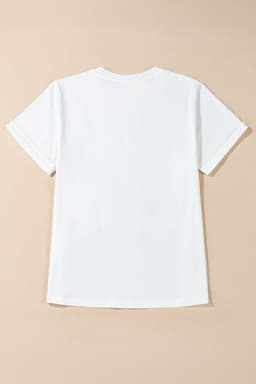 image-White Sequined Rugby Football Graphic T-Shirt