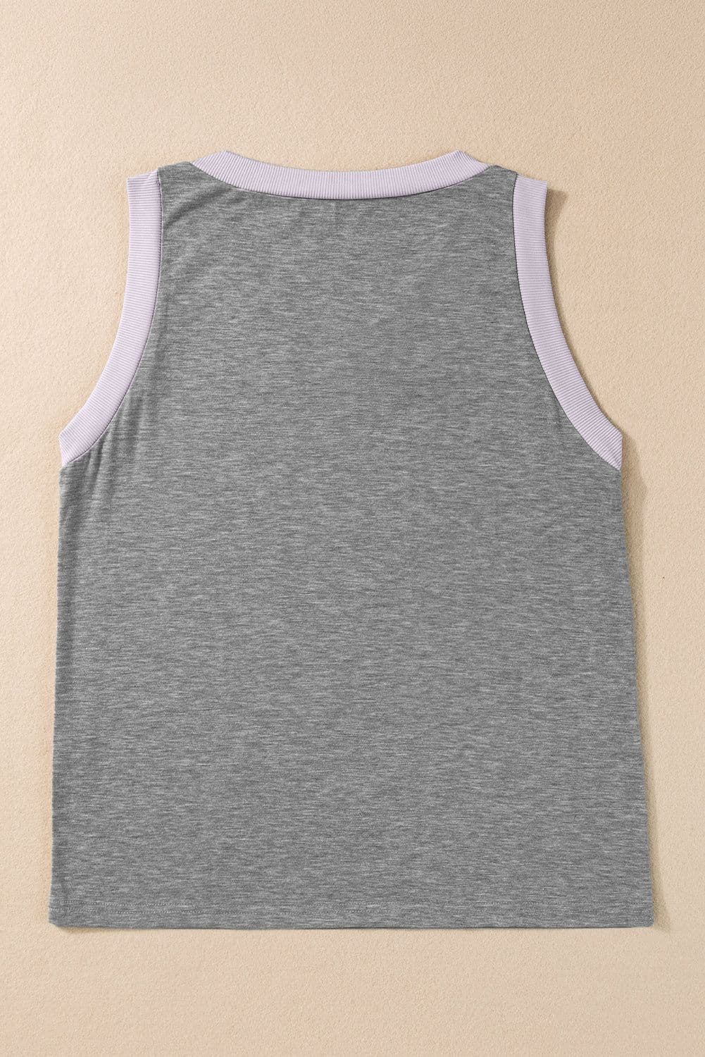 image-Mist Green Ribbed V Neck Tank