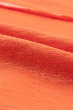 image-Contrast Trim V-Neck T-shirt - Grapefruit Orange