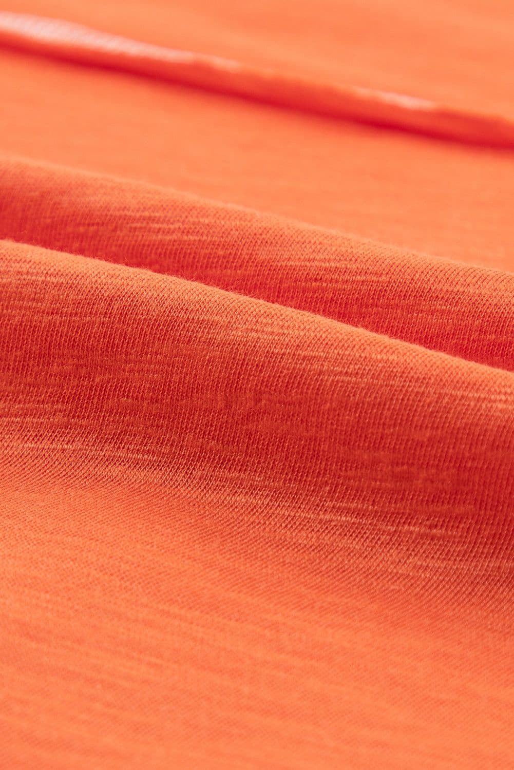 image-Contrast Trim V-Neck T-shirt - Grapefruit Orange