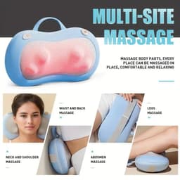 image-3D Massage Pillow with Heat Function (Blue)