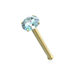 image-14ct Solid Gold Colorful Crystal Jewelled Ball End Nose Pin Nose Stud