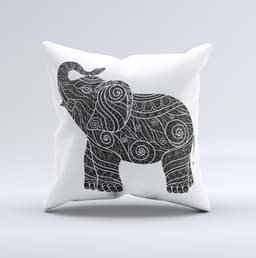 image-The Zendoodle Elephant ink-Fuzed Decorative Throw Pillow