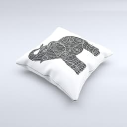 image-The Zendoodle Elephant ink-Fuzed Decorative Throw Pillow