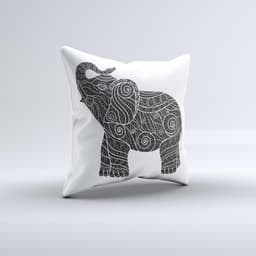 image-The Zendoodle Elephant ink-Fuzed Decorative Throw Pillow