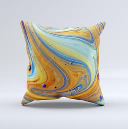 image-Colorful Wet Paint Mixture ink-Fuzed Decorative Throw Pillow