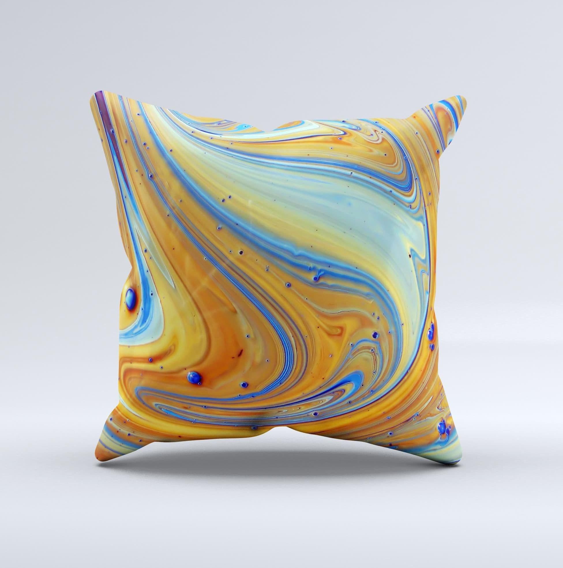 image-Colorful Wet Paint Mixture ink-Fuzed Decorative Throw Pillow