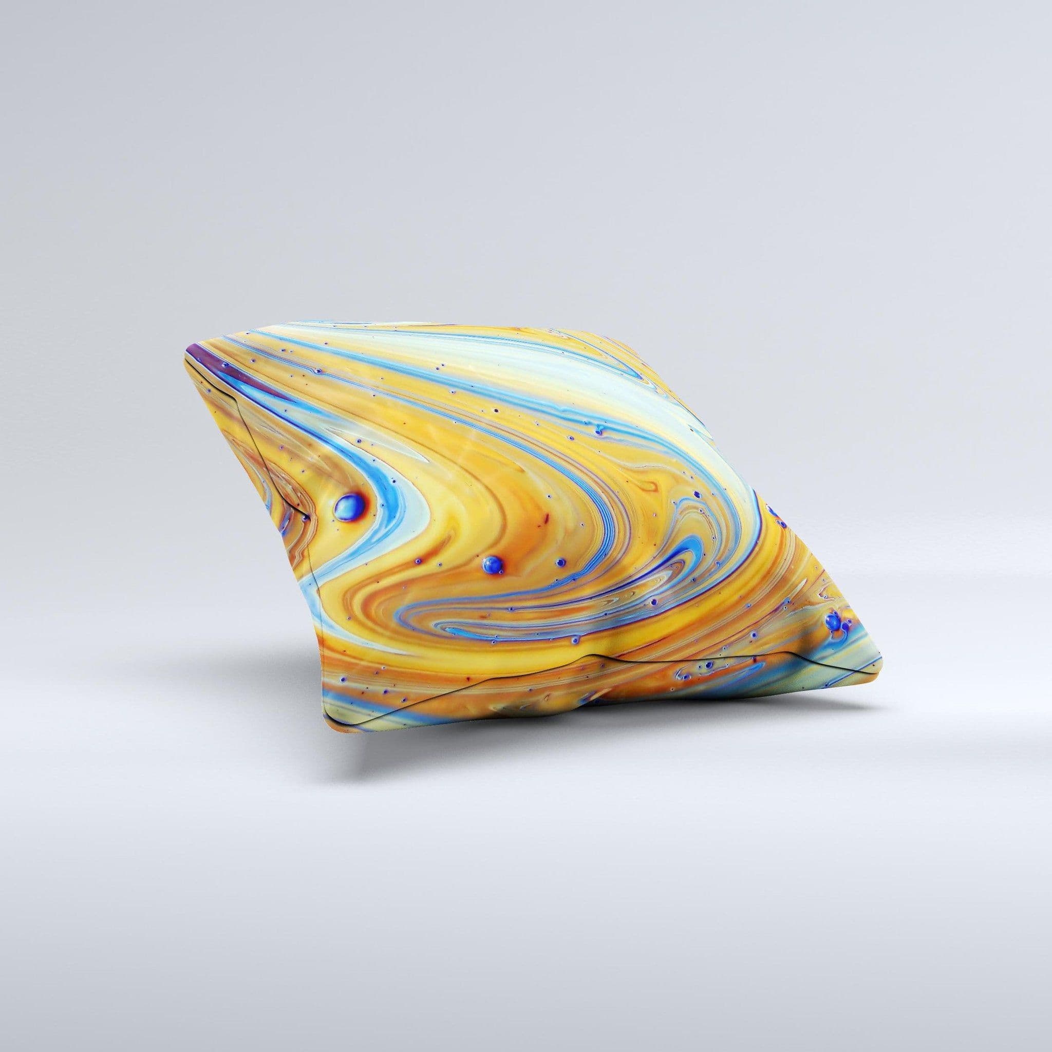 image-Colorful Wet Paint Mixture ink-Fuzed Decorative Throw Pillow