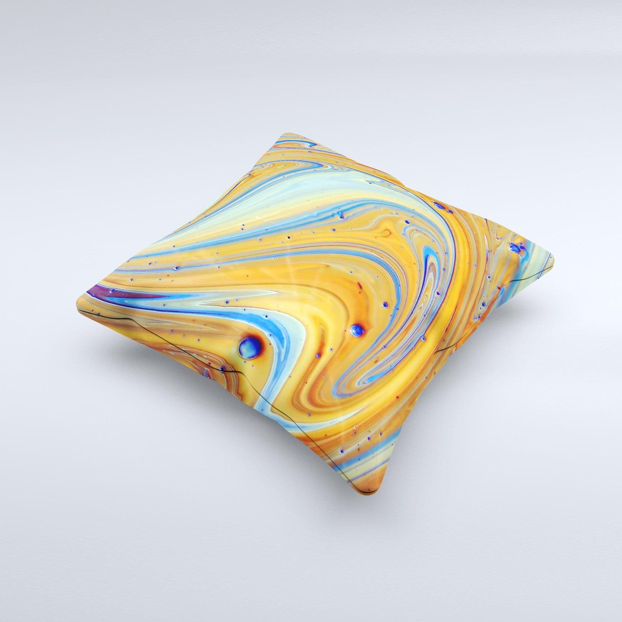 image-Colorful Wet Paint Mixture ink-Fuzed Decorative Throw Pillow