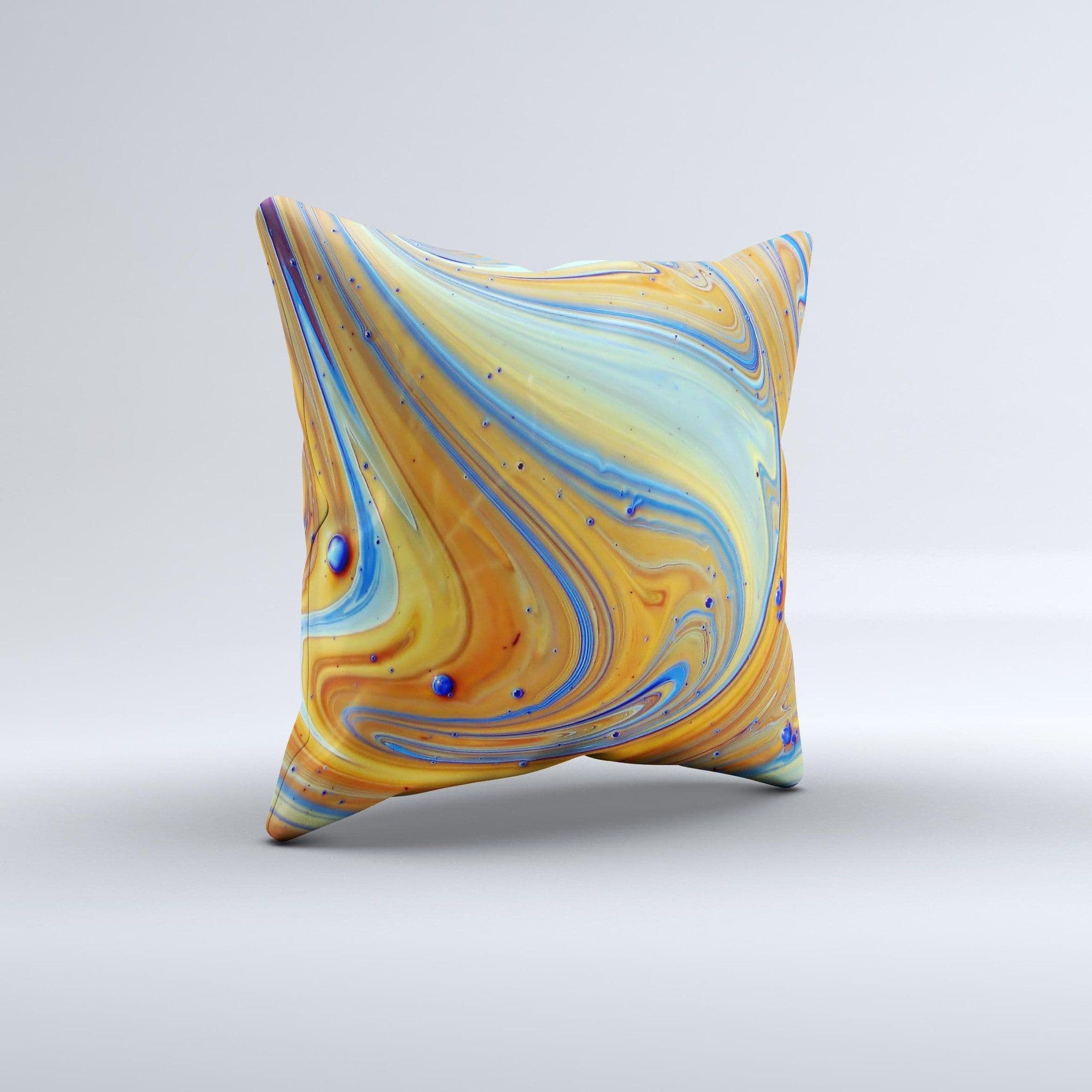 image-Colorful Wet Paint Mixture ink-Fuzed Decorative Throw Pillow