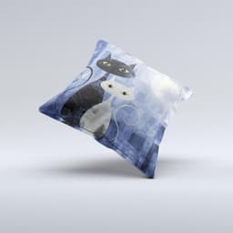 image-Abstract Black & White Cats Ink-Fuzed Decorative Throw Pillow