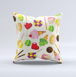 image-Delish Treats Color Pattern ink-Fuzed Decorative Throw Pillow