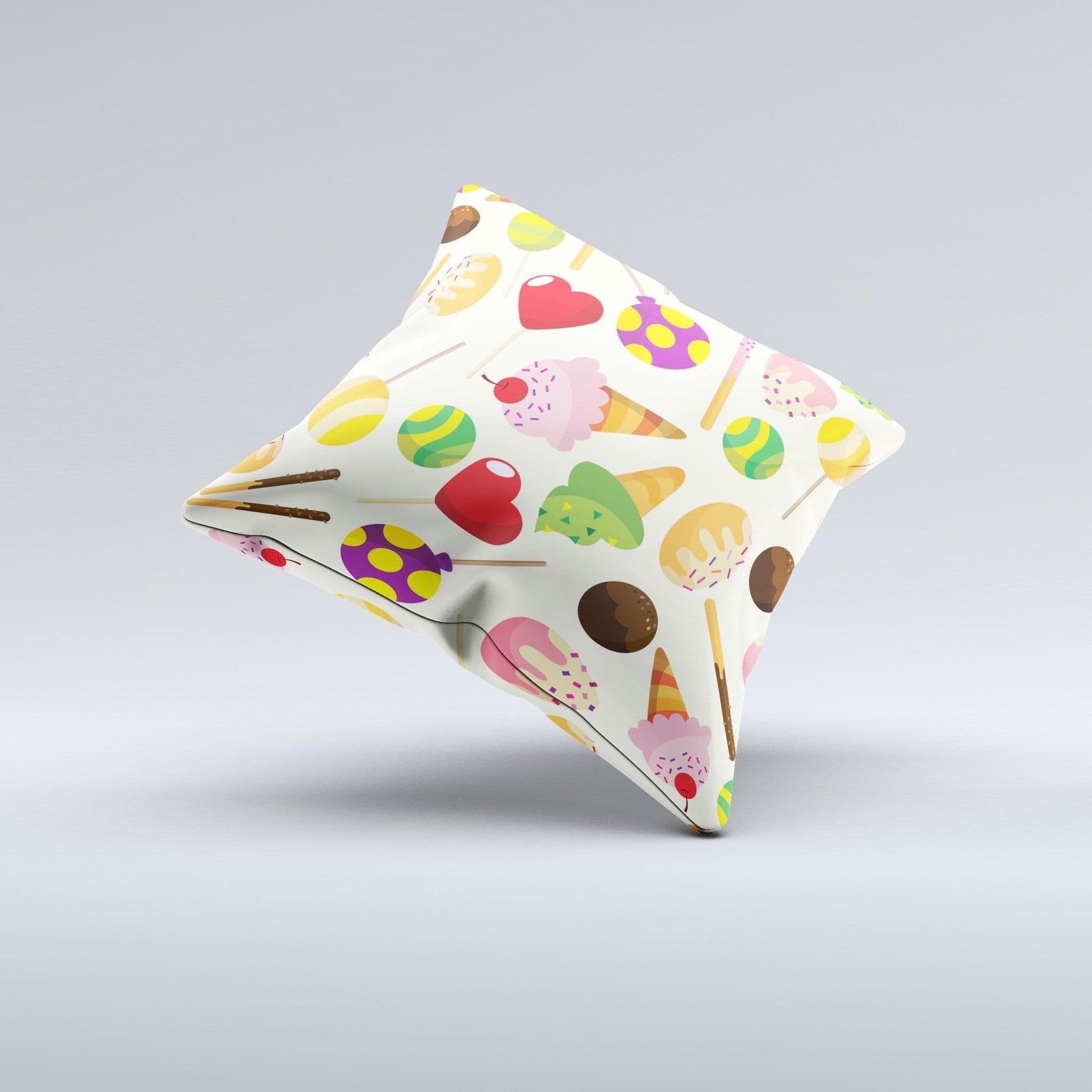 image-Delish Treats Color Pattern ink-Fuzed Decorative Throw Pillow