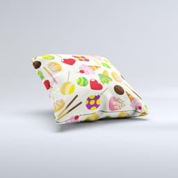 image-Delish Treats Color Pattern ink-Fuzed Decorative Throw Pillow