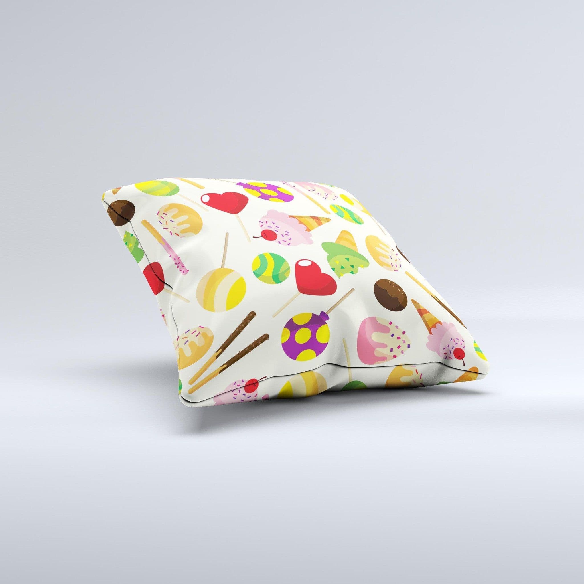 image-Delish Treats Color Pattern ink-Fuzed Decorative Throw Pillow