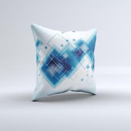 image-Blue Levitating Squares ink-Fuzed Decorative Throw Pillow