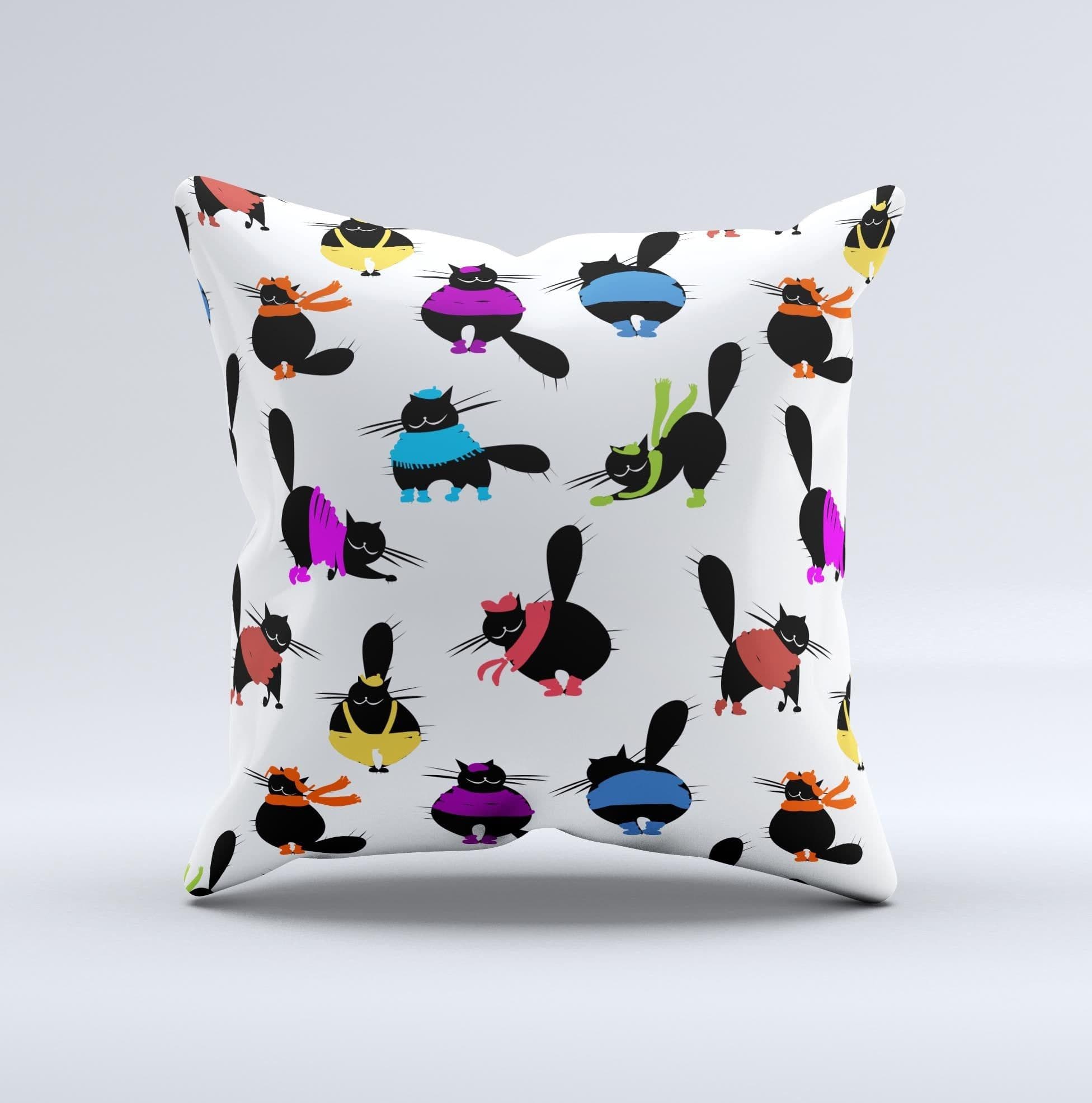 image-Cute Fashion Cats Ink-Fuzed Decorative Throw Pillow